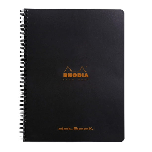 Rhodia Wirebound Notebook, A4+, Dot Black