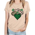 thumbnail image 1 of Camisetas de Manga Corta para las Mujeres de Moda Imprimir Cuello Redondo Camiseta, Mezcla de Poliéster Ligero para Primavera Verano Otoño, 1 of 8