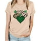 thumbnail image 1 of Camisetas de Manga Corta para las Mujeres de Moda Imprimir Cuello Redondo Camiseta, Mezcla de Poliéster Ligero para Primavera Verano Otoño, 1 of 8