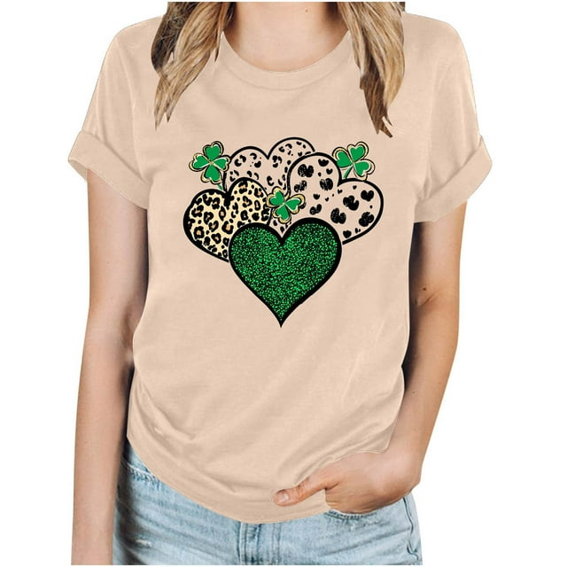 Camisetas de Manga Corta para las Mujeres de Moda Imprimir Cuello Redondo Camiseta, Mezcla de Poliéster Ligero para Primavera Verano Otoño