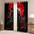 thumbnail image 2 of Castle Fairy Japanese Samurai Black Out Curtains for Boys Girls,Oriental Ukiyoe Curtains Pack of 2 (42x63 Each),Black Red Bedroom Curtains,Lightweight Room Decor, 2 of 6
