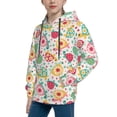 thumbnail image 2 of Fotbe Turtle Flower Pattern Youth Pullover Hooded Sweatshirt, Boys Hoodie, Kangaroo Pocket Hoodie for Kids Girls -X-Large, 2 of 6