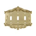 thumbnail image 1 of Nostalgic Warehouse 720084 Plaque Victorienne avec Triple Toggle, Laiton Non Laqué, 1 of 3