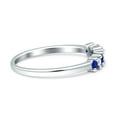 thumbnail image 2 of Round Dazzling Eternity Women Wedding Band Simulated Blue Sapphire 925 Sterling Silver, 2 of 5