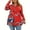 Floral Orange, variant on TARAINYA Women's Plus Size Tops Long Sleeve Henley V Neck Button Up Flowy T Shirts Tunic Loose Blouses