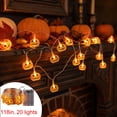 thumbnail image 6 of Pumpkin LED String Lights with Warm White Bulbs, Battery Operated Halloween Garland for Mantel, Porch, Window, Table, Bedroom, Party, Fall Harvest and House Decor, Brown2, 6 of 6