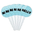 thumbnail image 1 of Nelly Cupcake Picks Toppers - Set of 6 - Blue Speckles, 1 of 1