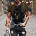 thumbnail image 6 of Afuyipoi Men's Graphic Cat Tee,Novelty Animal Print Standard Casual Cut Stretch Jersey Casual Tees Purple XL, 6 of 7