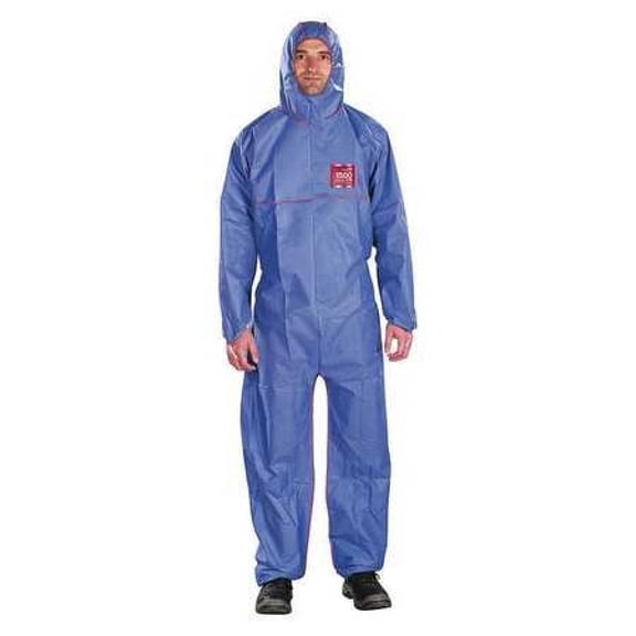 ANSELL NR17-S-92-111-06 Hooded Coverall,Serged,Navy,2XL,PK25
