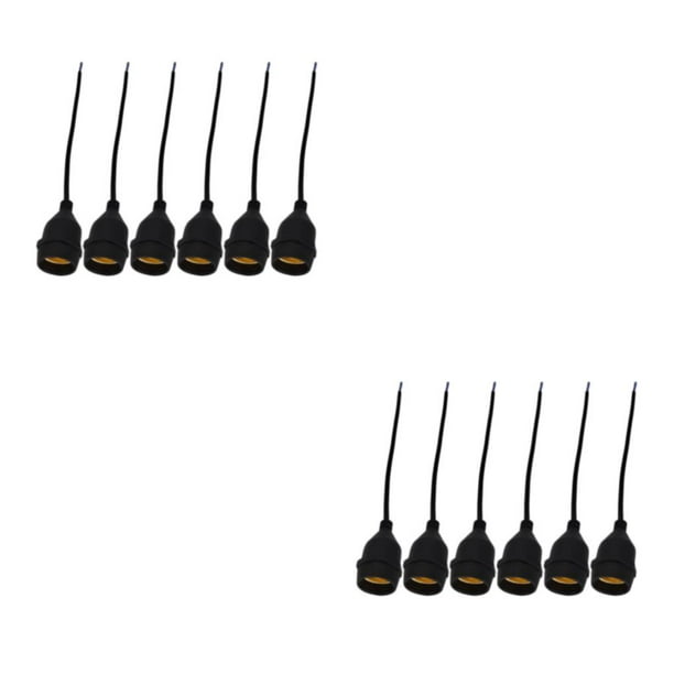 Adaptador de enchufe Yuarrent 6x para lámpara impermeable negro 2Conjunto