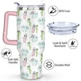 thumbnail image 3 of 40oz Cute Childish Tooth Stainless Steel Flip Straw Tumbler Spill Proof Travel Cup Double Wall Vacuum Insulated Coffee Mug with Handle, 3 of 6