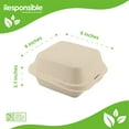thumbnail image 2 of 6 x 6 inch Hinged Containers | Tree-Less™ Compostable Molded Fiber, 2 of 3