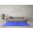 thumbnail image 3 of Ahgly Company Machine Washable Indoor Square Oriental Blue Industrial Area Rugs, 3' Square, 3 of 4