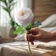 thumbnail image 3 of Rosa artificial, regalo de vacaciones, rosa de simulación, rosa de tallo largo, flor para Blanco, 3 of 6