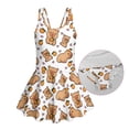 thumbnail image 6 of Uourmeti Cartoon Capybara & Orange Skirted One Piece Swimsuit for Girls - Quick Dry, Soft Stretch Swim Dress for Beach & Pool Vacations, 6 of 8