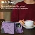 thumbnail image 3 of SaniMore for iPhone 13 Pro 6.1" PU Leather Case RFID Blocking, Back Magnetic Button Flip Wallet Cover Built-in Card Slot & Multi-Angle Kickstand Ultra-Thin Full Body Protective Shell, Purple, 3 of 8