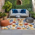thumbnail image 2 of Spring Floral Outdoor Rug for Patio/Deck/Porch, Non-Slip Large Area Rug 6 x 9 Ft, Red Yellow Blue Summer Botanical Indoor Outdoor Rugs Washable Area Rugs, Reversible Camping Rug Carpet Runner, 2 of 8