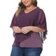 thumbnail image 4 of Blusa de Chiffon de Capa Doble con Cuello en V para Mujeres Talla Grande Agnes Orinda 4X Púrpura, 4 of 6