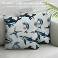 thumbnail image 3 of FUMJ Coastal Marine Animal Seashell Starfish Sea Horse Sea Turtle Coral Crab Navy Blue Pillow Case,Decorate Home Living Room Bedroom Sea House,Ocean Lover Gift,Throw Pillow Covers, 3 of 5