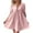 Pink, variant on Linen Babydoll Dress for Women Lace Up V Neck Short Sleeve Mini Dresses Summer Casual High Waist A-Line Dress Flowy Loose Vacation Dresses Pink L