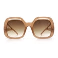 thumbnail image 5 of Womens Thick Plastic Rectangle Butterfly Retro Diva Sunglasses Beige - Brown, 5 of 8
