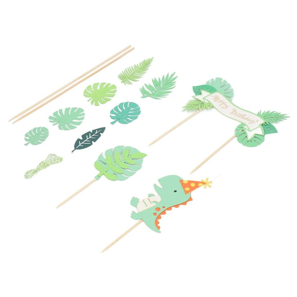 Dinosaur Cake Decorations, Dinosaur Cake Topper Green Dinosaur 4 Set Bright Color Fine Workmanship for Dinosaur Birthday Party