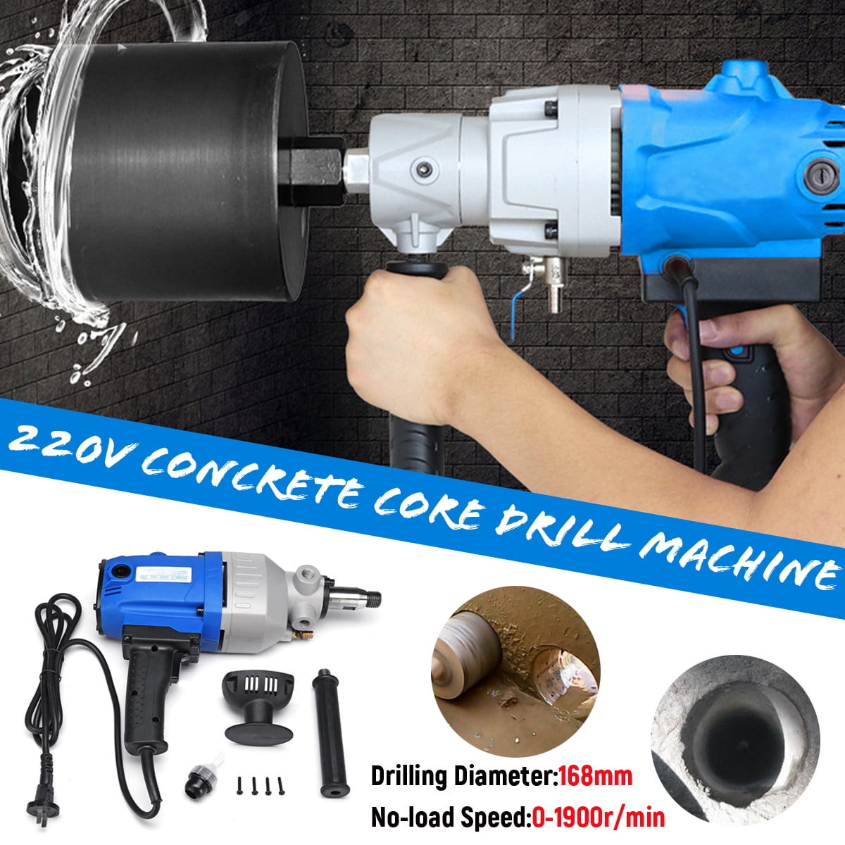 168mm Diamond Core Drill Concrete Drilling Machine Heavy Duty