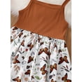 thumbnail image 6 of 7T Little Girls Dress 7T Girls Sleeveless Dress Butterfly Print Little Girls Suspender Dress Brown Dress, 6 of 7