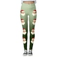 thumbnail image 6 of Aihuaihua Christmas Leggings for Women Funny Cute Santa Claus Snowflake Reindeer Printed Tights Xmas Workout Yoga Pants Green XL, 6 of 6