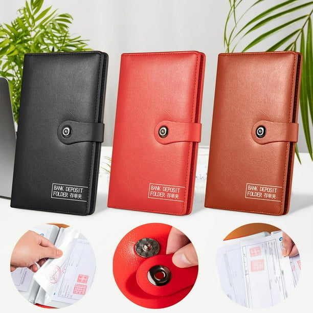Xihbxyly Organizador de Depósitos Bancarios, Porta Cheques y Recibos de Cuero, Cierre Magnético, Diseño Compacto y Duradero, Almacenamiento de Documentos Financieros, Uso Versátil para Profesionales,