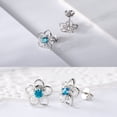 thumbnail image 4 of pitrice 1 Pair Copper Silver Flower Shape Ear Stud Replacement Unfading Exquisite Girls Ladies Earring Jewelry Birthday Gift Purple, 4 of 9