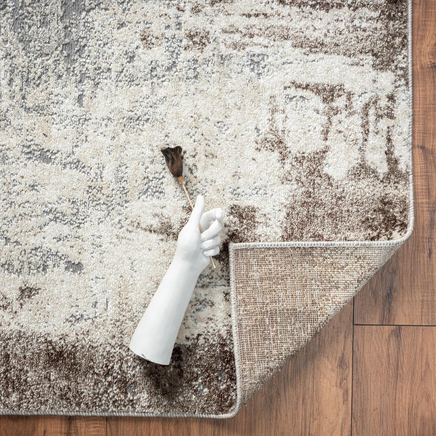 Luxe Weavers Euston Collection Abstract Area Rug 7680 Brown 5x7