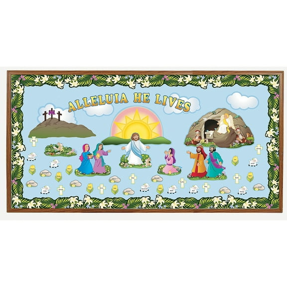 Fun Express He Lives Bulletin Board Decorations, Multicolor, 189 Count
