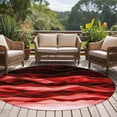 thumbnail image 4 of Round Rugs 6Ft, Red Ombre Round Area Rug Washable Indoor Throw Carpet, Modern Moire Abstract Art Luxury Soft Non Slip Circle Rug for Office Cabinet Home Decor Aesthetic, 4 of 8
