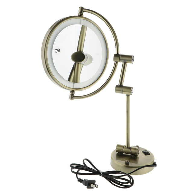 8 pulgadas LED montaje en pared es de vanidad giratorio extensible para maquillaje cosmético afeitado 7x Ampliación shamjiam Espejo LED montado en la pared