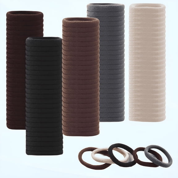 VANIDO 100 Pcs Hair Ties Cotton Hair Ties Soft Hair Ties Ouchless Hair Ties for Thick Ponytail Holders No Pull Hair Ties for Women Hair Elastics No Damage Pony Tail Bands Hair Bands for Girls