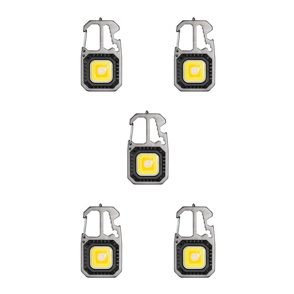 Eigraketly Llavero portátil Linterna 7 Engranajes Antorcha regulable Luz de trabajo con mango doblado Herramienta de iluminación Mochilero Tipo Type2 NO2