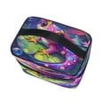 thumbnail image 3 of DIXRUYEE Train Case Cosmetics Organizer Fashion Colorful Frog Printed Size: 9x6.2x6.5 in, 3 of 5
