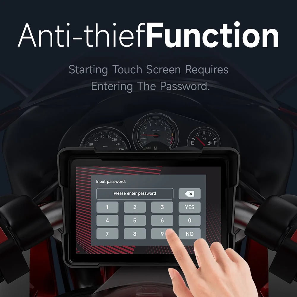 5 Inch Portable Motorcycle GPS Navigation Wireless Apple Carplay Android Auto Waterproof Display Moto IPS Screen IPX7