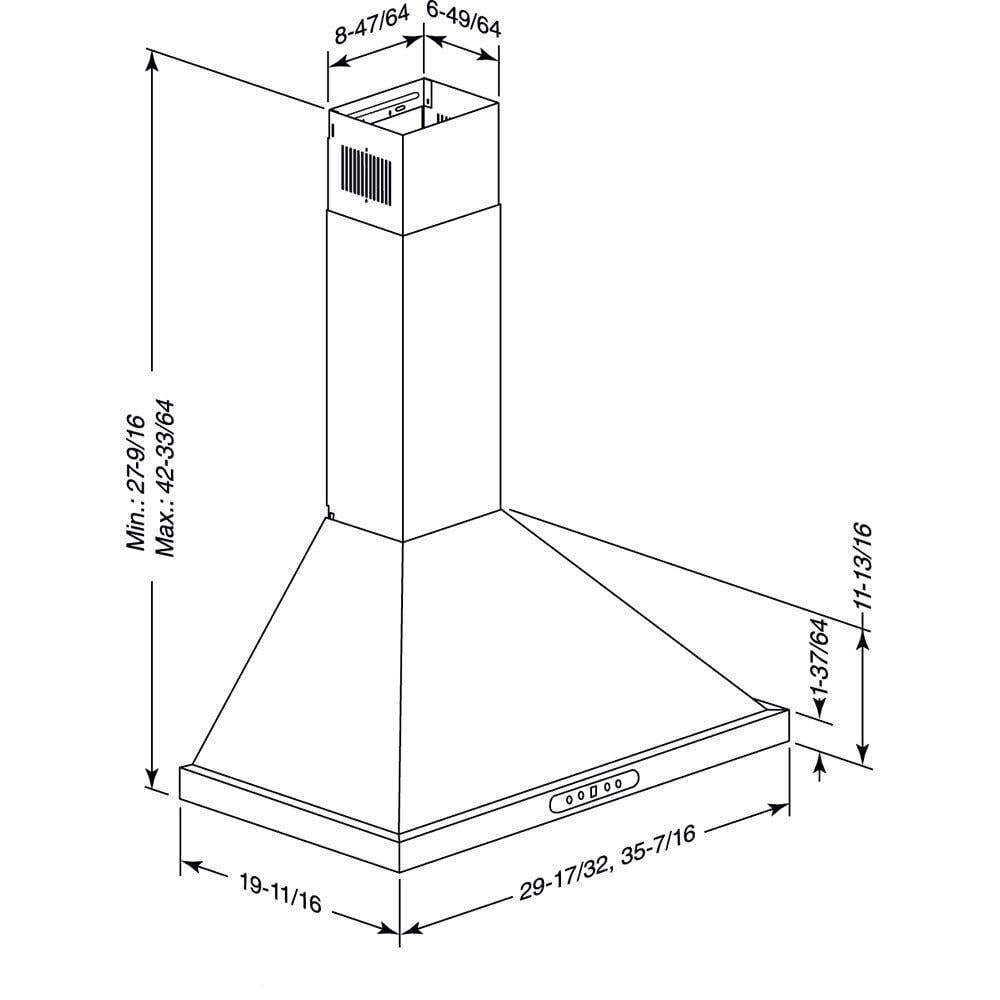 BROAN EWP1306SS ducted hood
