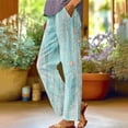 thumbnail image 2 of Ruimatai Women's Casual Printed Straight Leg Pants Rolled Hem Comfortable Stretch Polyester Elastic Waist Daily Wear Sport Lounge Plus Size, 2 of 5