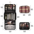 thumbnail image 3 of Iauyy 3 Piece Large Portable Hanging Toiletry Bags for Travel,Foldable Makeup Organizer with Multiple Compartments for Men&Women，Deep Red and Beige, 3 of 9