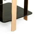 thumbnail image 4 of Cid 24 Inch Modern End Table, 1 Shelf, High Gloss, Ebony, Rose Gold- Saltoro Sherpi, 4 of 5