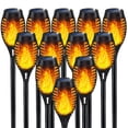 thumbnail image 1 of Linterna solar con forma de llama iKeeruic, paquete de 12 unidades, impermeables para exteriores, 1 of 6