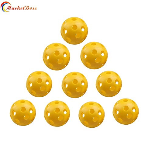 MarketBoss 10PCS Plastic Airflow Golf Hollow Balls 26 Holes for Sports