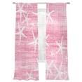 thumbnail image 7 of Pink Coastal Sheer Curtains 96 Inch Length 2 Panels Set, Summer Ocean Waves Ombre Sea Starfish Voile Window Treatment Semi Sheer Long Curtains Drapes for Bedroom/Living Room/Kitchen 52"x96"x2, 7 of 7