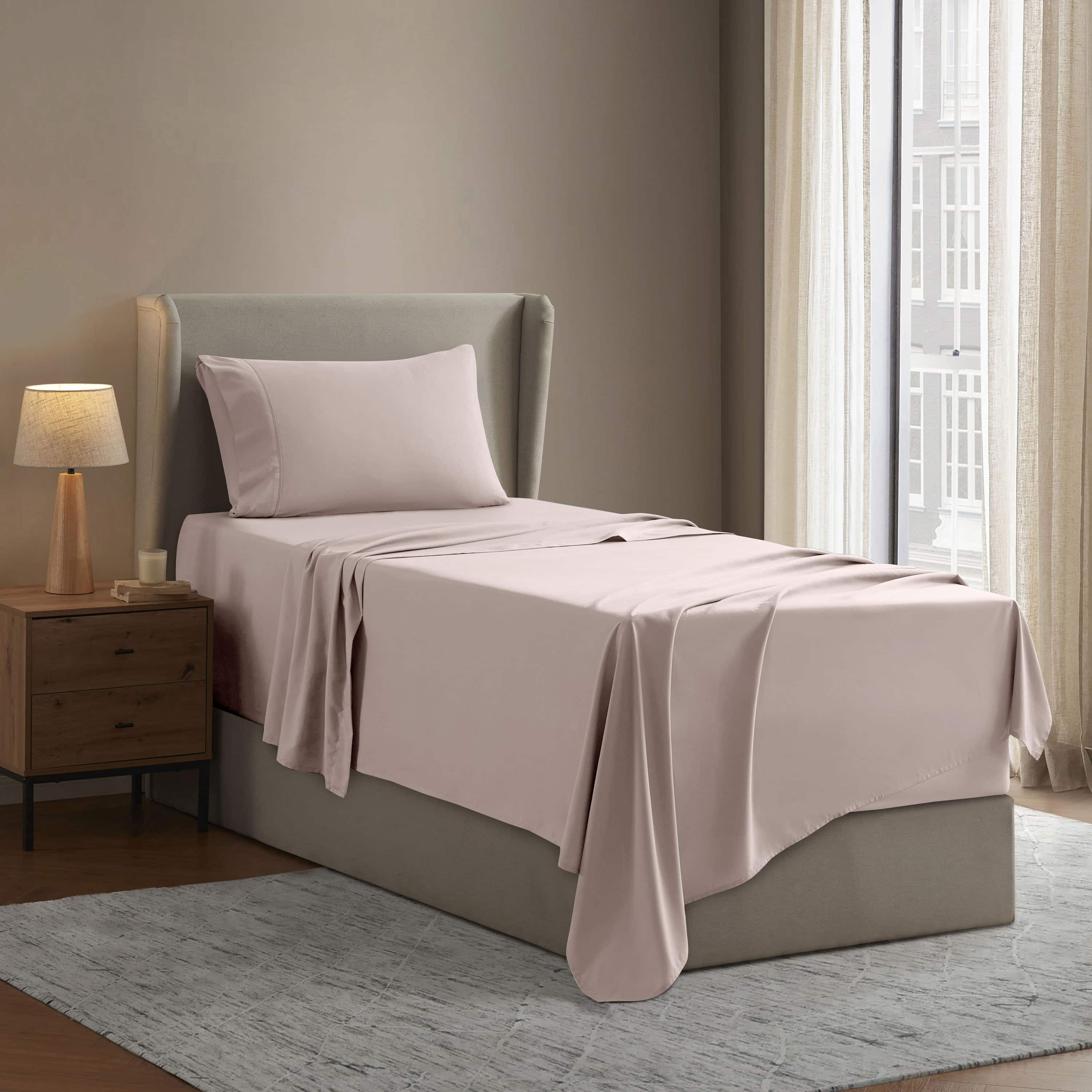 LammaLoe Extra Deep Pocket Twin Xl Sheets Set, 3 Piece, Fits 18"-24" Mattress, Breathable & Extra Soft Bed Sheets, Peach Beige