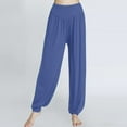thumbnail image 5 of Harem Pants, Comdrip Womens Elastic Loose Casual Cotton Soft Yoga Sports Dance Harem Pants Boho Pants for Women Sky Blue L, 5 of 6