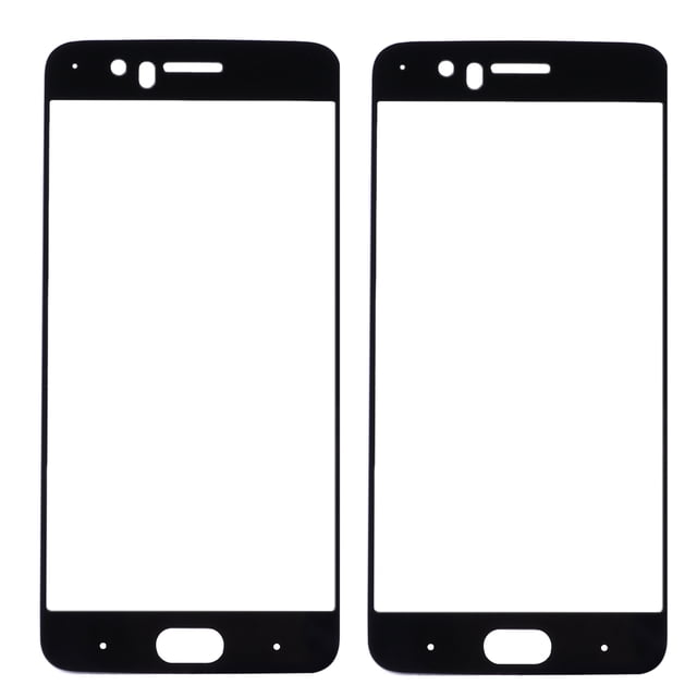 2 protectores de pantalla de vidrio negro de cobertura completa, a prueba de explosiones para OnePlus 5