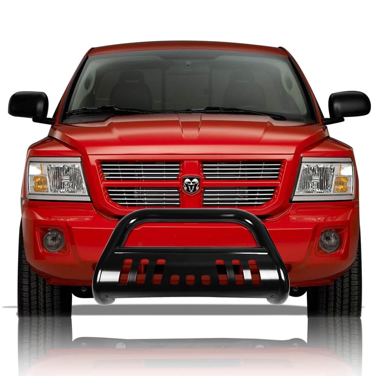 Black Steel Bull Bar Grille Guard For 2005-2011 Dodge Dakota & Mitsubishi Raider - Front Push Bumper, Tubular Design, Lifetime Warranty 7 thumbnail image